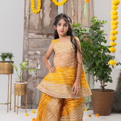 Kesari Glow – Striped Peplum Palazzo Set
