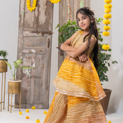 Kesari Glow – Striped Peplum Palazzo Set
