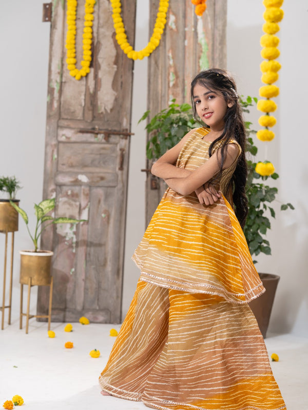 Kesari Glow – Striped Peplum Palazzo Set