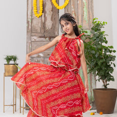 Laal Maharani – Double-Layer Bandhani Lehenga Set