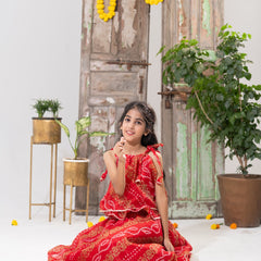 Laal Maharani – Double-Layer Bandhani Lehenga Set