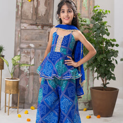 Neelpari – Bandhani Peplum Palazzo Set