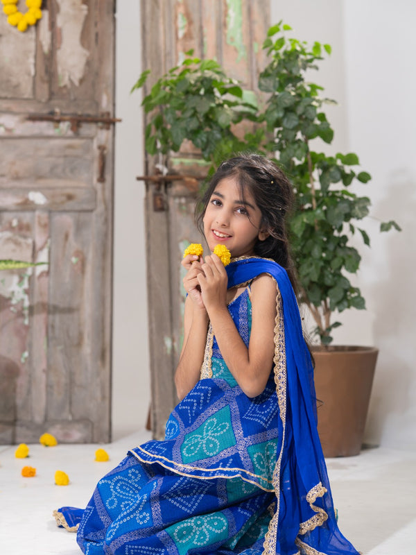 Neelpari – Bandhani Peplum Palazzo Set