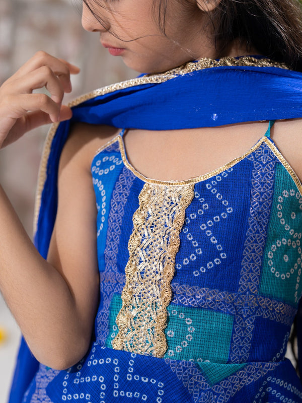Neelpari – Bandhani Peplum Palazzo Set