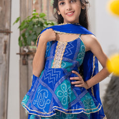 Neelpari – Bandhani Peplum Palazzo Set
