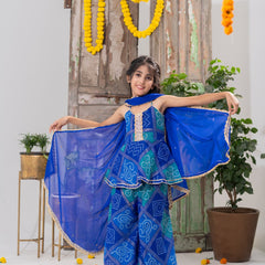 Neelpari – Bandhani Peplum Palazzo Set