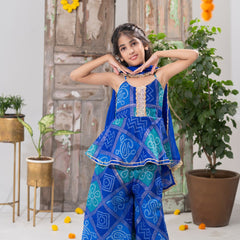 Neelpari – Bandhani Peplum Palazzo Set