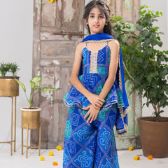 Neelpari – Bandhani Peplum Palazzo Set