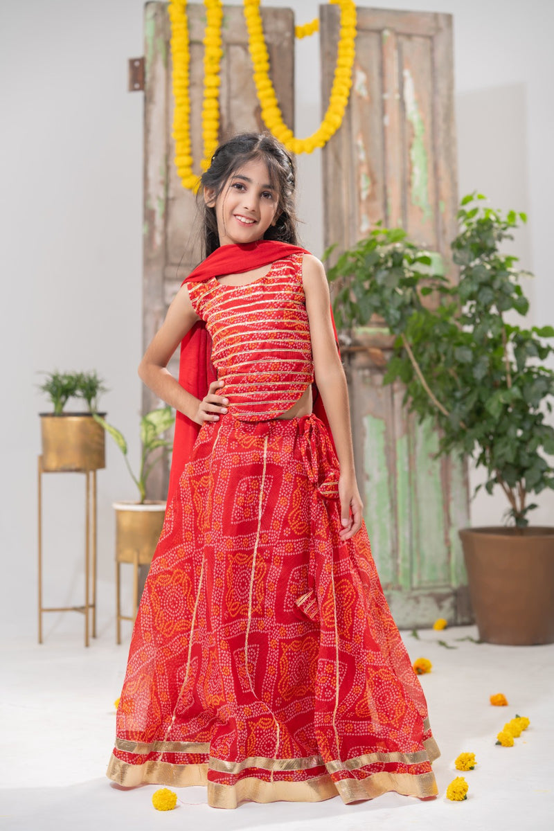 Laalika – Bandhani Lehenga Choli with Dupatta