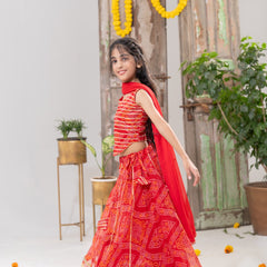 Laalika – Bandhani Lehenga Choli with Dupatta