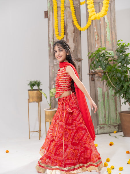 Laalika – Bandhani Lehenga Choli with Dupatta