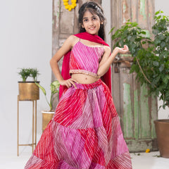 Gulabi Leher – Tiered Lehenga Choli Set