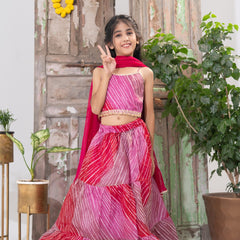 Gulabi Leher – Tiered Lehenga Choli Set