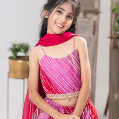 Gulabi Leher – Tiered Lehenga Choli Set