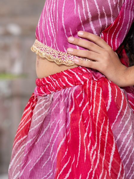 Gulabi Leher – Tiered Lehenga Choli Set