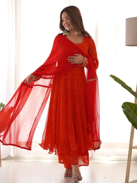 The Laal Rang anarkali set