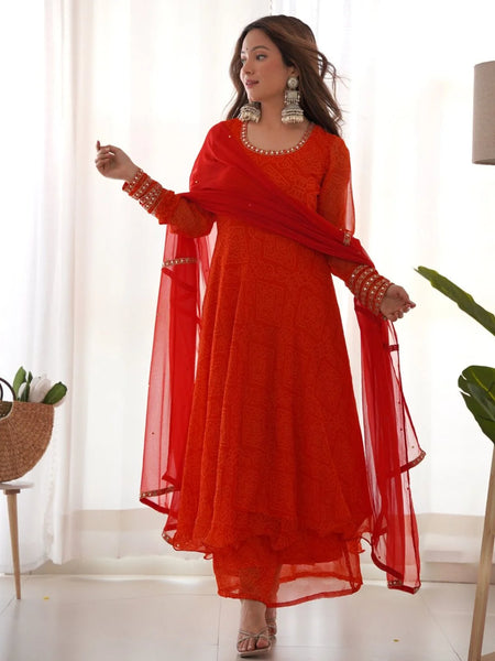 The Laal Rang anarkali set