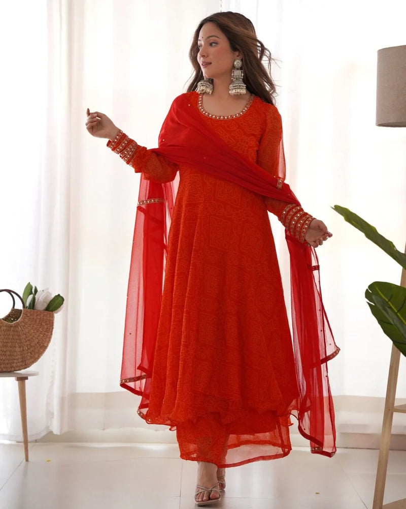 The Laal Rang anarkali set