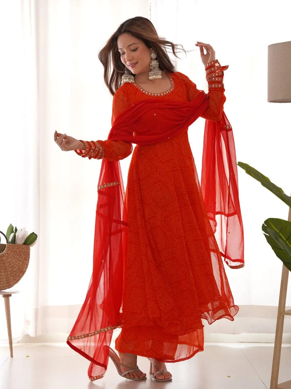 The Laal Rang anarkali set