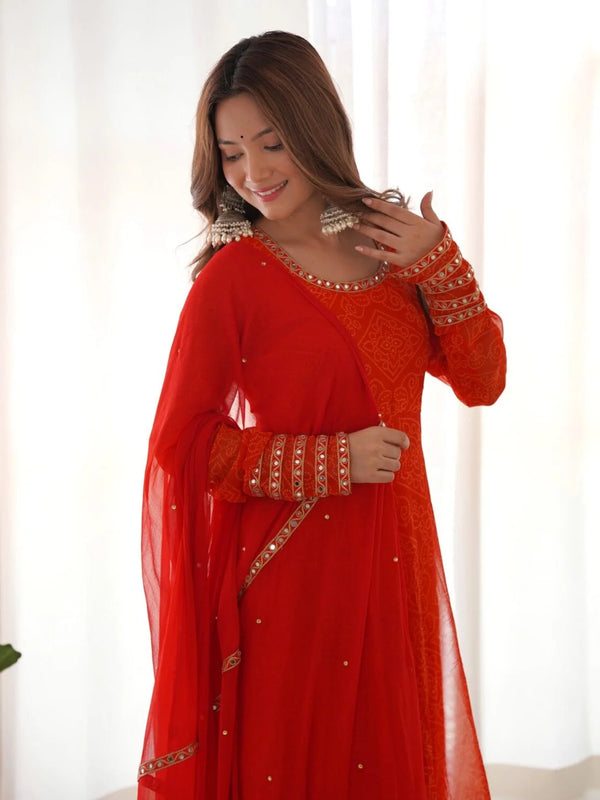 The Laal Rang anarkali set
