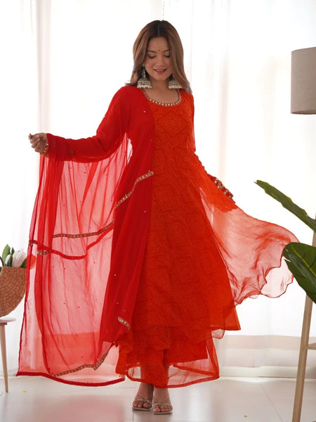 The Laal Rang anarkali set