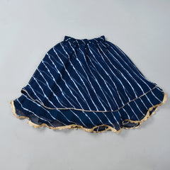 Girls Blue Leheriya Chiffon Skirt and Top Set