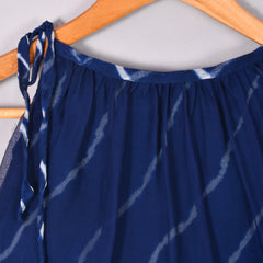 Girls Blue Leheriya Chiffon Skirt and Top Set