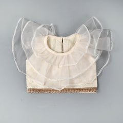 Girls White Chikankari Kalidar Lehenga Set in Silk