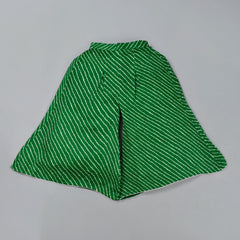 Girls Green Leheriya Crop Top and Palazzo Set