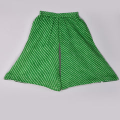 Girls Green Leheriya Crop Top and Palazzo Set