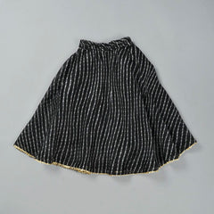 Girls Black Leheriya Kota Doriya Kurta and Skirt Set