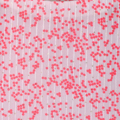 Girls White Polka Dot Sequin Kurta and Skirt Set