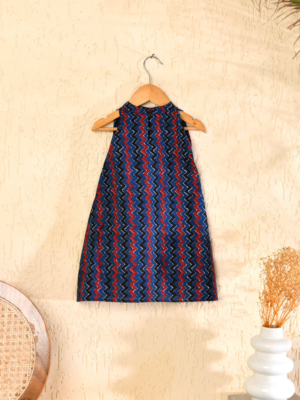 Blue Hand Block Printed Cotton Dress