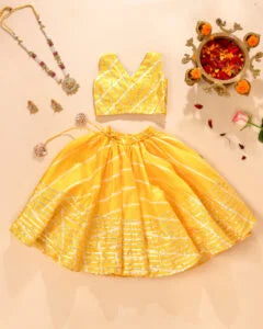 kids yellow lehenga set