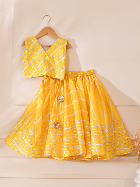 kids yellow lehenga set