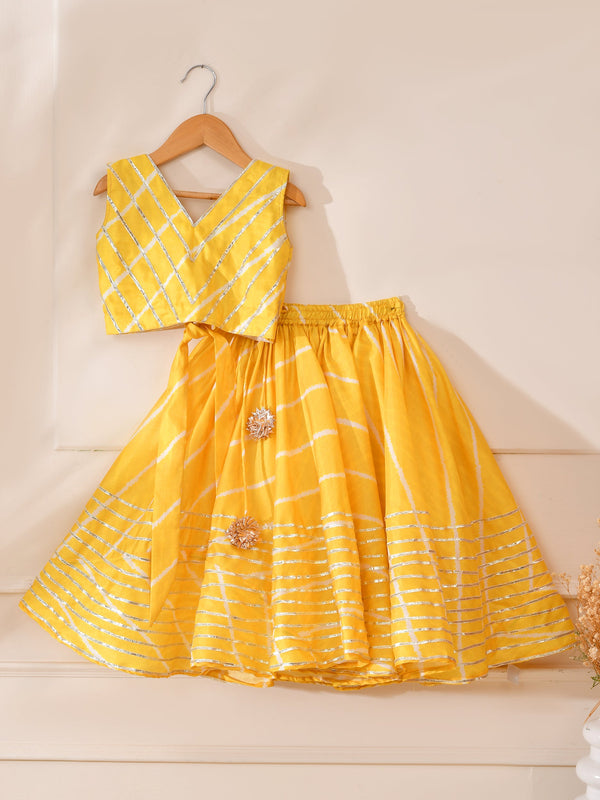 kids yellow lehenga set