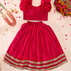 Kids Magenta Lehenga Set
