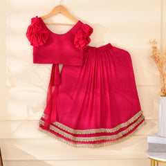 Kids Magenta Lehenga Set