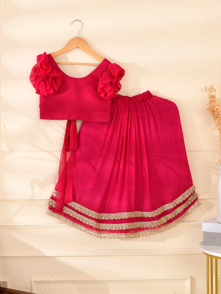 Kids Magenta Lehenga Set