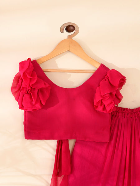 Kids Magenta Lehenga Set