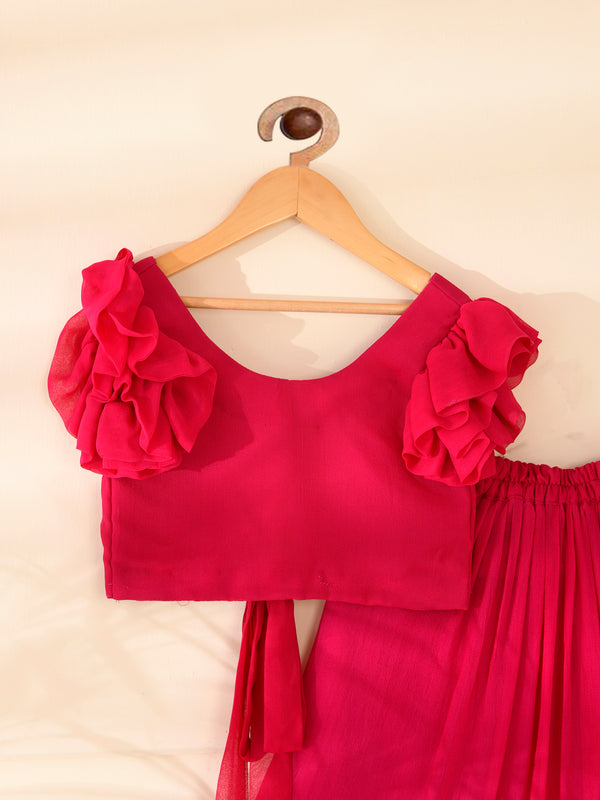 Kids Magenta Lehenga Set