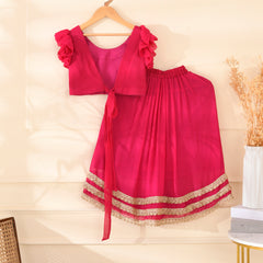 Kids Magenta Lehenga Set