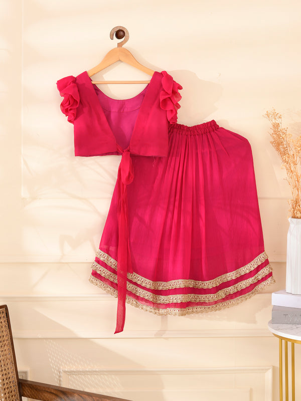 Kids Magenta Lehenga Set