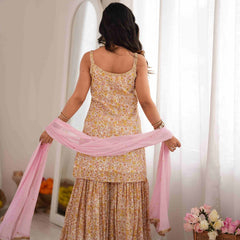 MEHER – Blush Floral Sharara Set