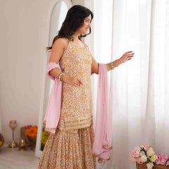 MEHER – Blush Floral Sharara Set