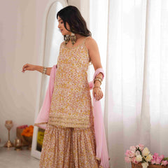 MEHER – Blush Floral Sharara Set
