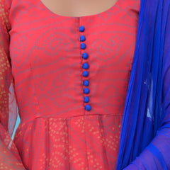 Rangrez Coral Anarkali Set