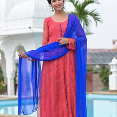 Rangrez Coral Anarkali Set