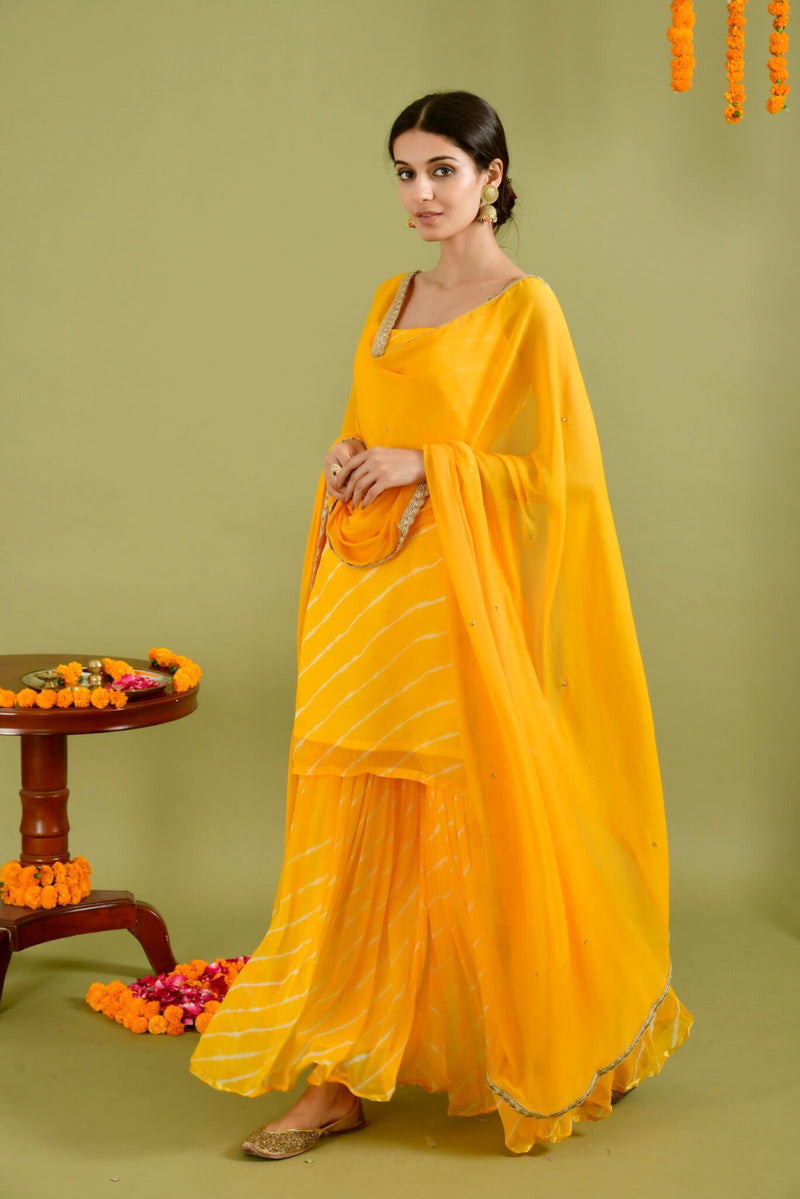 Yellow Leheriya set