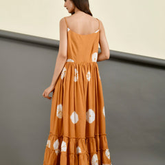 MUSTARD SHIBORI DRESS